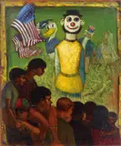 Thanksgiving Day Parade by Albert Pels, oil on canvas, offered Mar 2025