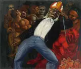 To Hell with You, Go To Hell- The Last Temptation by Albert Pels, oil on canvas, offered Mar 2025