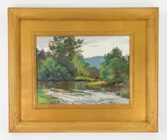 Quiet Brook by Bernard Corey, oil on canvas, offered Mar 2025