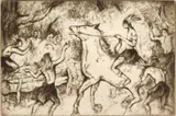 Gene Kloss, You can lead a horse to water but -, etching and drypoint, 1985
