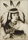 Gene Kloss, Pueblo Dancer, drypoint, 1982