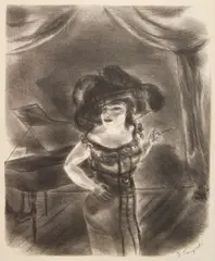 Yasuo Kuniyoshi, Burlesque Queen, lithograph, 1933-36