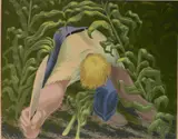 Bernard Joseph Steffen, Pulling Corn (Fodder Chopper), silkscreen in color