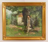 Hide and Seek by Charles F. De Klyn, oil on canvas, offered Mar 2025