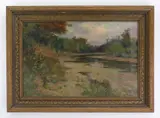 Summer Landscape by Charles F. De Klyn, oil on canvas, offered Mar 2025