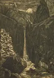 William S. Gisch, Yosemite Falls wood, engraving