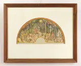 William S. Gisch, Mural Study colored, pencil on pencil, 1936