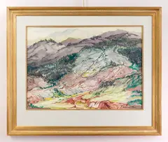 William Joseph Eastman, Mountainous Landscape, watercolor on paper