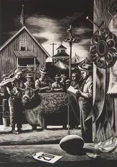 Stevan Dohanos, State Fair wood, engraving, 1948