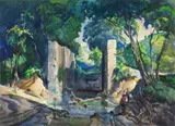 Frank N. Wilcox, The Last Lock, watercolor on paper, 1959