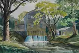 Kinley Shogren, Alexander Mills, watercolor on illustration board, 1963