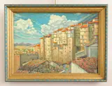 William S. Gisch, European Village, oil on panel, estate