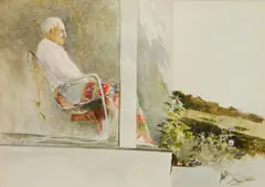 Richard Treaster, Albert's Father, watercolor on paper