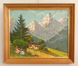 William S. Gisch, Alps Scene, oil on board, 1975