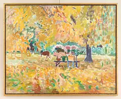Joseph B. O'Sickey, Riding in the Fall, oil on canvas