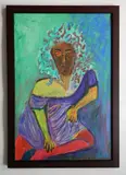 Sid Rheuban, Red Legs with Crazy Hair, acrylic on canvas