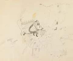 Roy De Forest, Untitled, pencil and colored pencil on paper