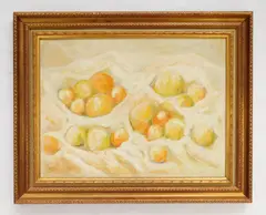 Still-Life with Oranges and Lemons by Leslie Masters, oil on canvas, 1962, offered Oct 2023