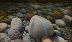 William Shepherd, Violet Rock, oil on masonite, initialed WFS lower left