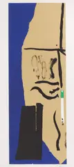 Robert Motherwell, America - La France Variations VIII, lithograph ad collage on Arches Cover mold-made paper, black German Etching paper