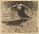 Ernst Barlach, Sturzende Frau, lithograph, 1912
