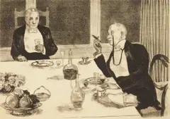 John Copley, The Diners, lithograph