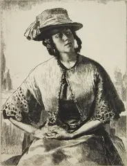 Gerald Brockhurst, Elisabeth, etching, 1922
