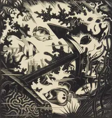 Robert Gibbings, The Lost Anchor wood, engraving, 1936