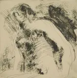 Henry Moore, Half-Figure, etching, 1979