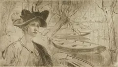 Richard Ranft, Sous Les Saules, etching, c. 1920