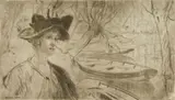 Richard Ranft, Sous Les Saules, etching, c. 1920