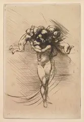 Auguste Rodin, Le Printemps, drypoint, 1882-1888, matted