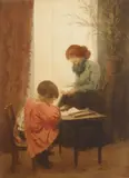 Manuel Robbe, Le Petit Peintre, aquatint in color, c. 1907