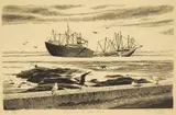 Grace Albee, Aground on Seal Rock wood, engraving, 1967