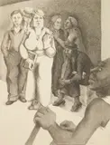 Harold Anchel, Street Scene, lithograph, ca. 1935-43