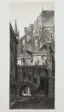 John Taylor Arms, Abside de la Cathédrale de Saint Pierre et Saint Paul, Troyes (Apse of the Cathedral of Saints Peter and Paul, Troyes), etching, 1929