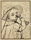 Will Barnet, Baby and Rattle, woodcut, 1939