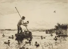 Setting Decoys by Frank Weston Benson, etching, 1923, offered Feb 2025