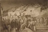 Kerr Eby, Refugees, etching and sandpaper ground, 1933, both