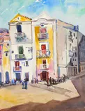 Ralph Fanning, Palermo, watercolor on paper, 1938