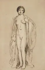 Standing Female Nude by Frederick Carl Frieseke, etching, matted and, offered Feb 2025