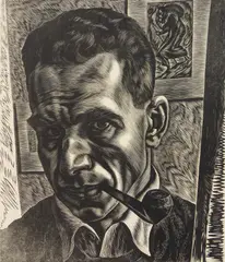 Isaac Friedlander, Self-Portrait, woodcut, 1935