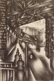 Jolán Gross-Bettelheim, Bowery, lithograph, ca. 1938