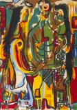 Untitled by Felipe Orlando, 1948, serigraph of three figures, offered Jun 2025
