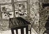 Interior #3 by Nancy Prowell, 1984, woodcut, offered Jun 2025