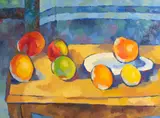 Pictorial Composition by Emmalean Baumann, 1964, oil on board still life, offered Mar 2025