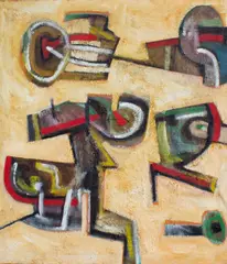 Untitled by James L. Bruch, oil on canvas abstract, offered Mar 2025