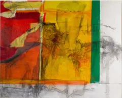Green Line by Marcy Brower, 2005, acrylic abstract, offered Mar 2025