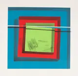 Paper collaged on board with airbrush and offset by Mixed media collage by George Coggeshall, lithograph. Estate, offered Mar 2025
