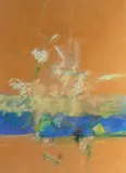 Untitled by George Waite, 1964, oil pastel on paper abstract, offered Mar 2025